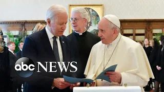 President Biden makes 1st stop in Rome in overseas trip