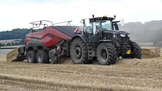 Harvest 2023 - Baling Straw with Black John Deere 6250R & Case IH Baler