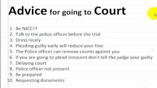 What to say at Traffic Court