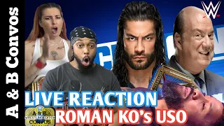 LIVE REACTION - Roman Reigns KO's his cousin Jey Uso | Smackdown Live