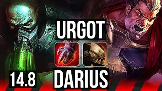 URGOT vs DARIUS (TOP) | Rank 4 Urgot, Godlike, 600+ games, 10/2/1 | EUW Master | 14.8