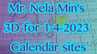 Mr. Nela Min's 3D for 1-4-2023 Calendar sites...