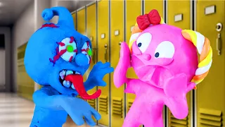 My boyfriend is a zombie!!! - Zombies attack the school  - Clay Mixer Friends Funny Animation