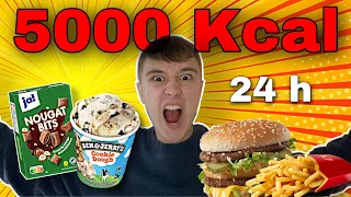 ICH ESSE 5000 KALORIEN IN 24 STUNDEN🍔🍟