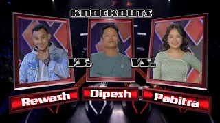 Rewash Vs Dipesh Vs Pabitra | KNOCKOUT - The Voice Of Nepal Season 4