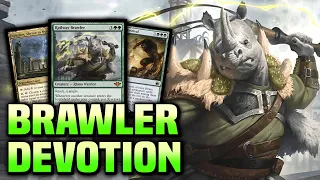 NEW Railway Brawler THICKENS Mono Green Devotion! 【 PIONEER MTG Gameplay 】