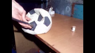 Как быстро зашить футбольный мяч  How to fix soccer ball