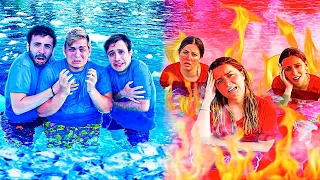 PISCINA CALDA 🔥 vs PISCINA FREDDA ❄️ con i NOSTRI AMICI..!