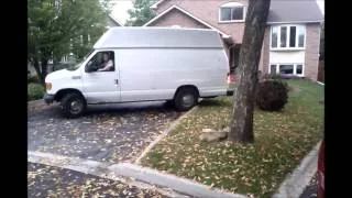 Ford E-350 Powerstroke Pulling out Tree Stump