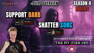 Pit Tier 147 Clear! Support Barb & Sorc Duo - Diablo 4 Season 4