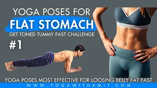 Yoga for Flat Stomach - Day 1 - Simple Yoga Exercises to Reduce Belly Fat Easily