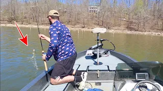 Fishing HIDDEN Trees for AGGRESSIVE Spawning BASS! *i almost went in*