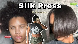 Silk Press and Haircut @ Home |Natural Hair Blow Out | Dedicated2tish 2024