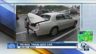 Tri-rail train hits car