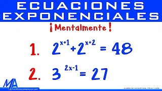 Solución de Ecuaciones Exponenciales MENTALMENTE!
