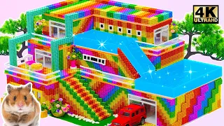 DIY LEGO | How To Build Beautiful Villa House Has Slime Pool For Hamster From Magnetic Lego