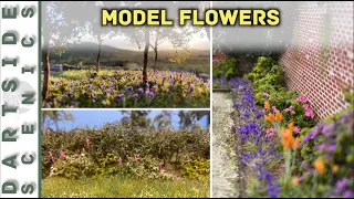 Model Flowers - individual flowers, static grass tufts, meadow grass and wax crayon flowers