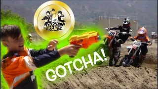 NERF GUNS and WATER BALLOON WAR at the Motocross Track!!!