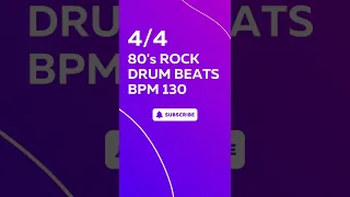 4/4 80's Rock Drum 130 BPM - Rhythm Pattern