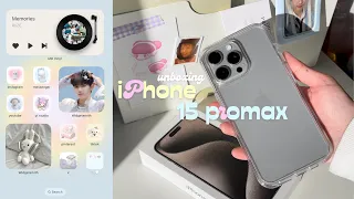iPhone 15 promax unboxing (natural titanium) 💬what's on my phone,accessories ,camera test, mini vlog