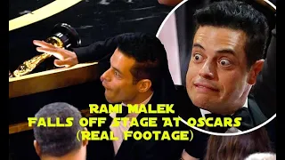 Rami Malek Falls Off Stage After Winning Best Actor At Oscars 2019 (Real Footage)