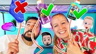 ZIEH NICHT AM FALSCHEN SEIL SLIME CHALLENGE! Kaan vs Kathi machen gegeneinander Schleim! *SPANNEND*