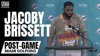 Jacoby Brissett Reacts to Tua Tagovailoa's Rib Injury & Filling In During Dolphins Loss vs. Buffalo