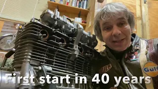 First start in 40 years - Kawasaki Z1B 900 engine