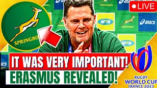 🚨 RASSIE ERASMUS REVEALED SOMETHING CRUCIAL ABOUT THE GAME AGAINST FRANCE! SPRINGBOKS NEWS