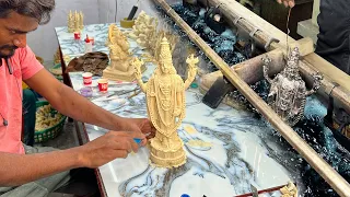 How it's made gold & silver plated god idols. Manufacturing prosses of 24 carat gold plated items.