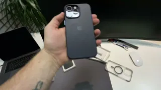 Копии кожаных чехлов Apple на iPhone 14 серии (Leather Case iPhone 14 pro COPY)