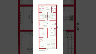 27'-0"x65'-0" house plan#shorts#shortvideo#modernhouseplan#houseplan