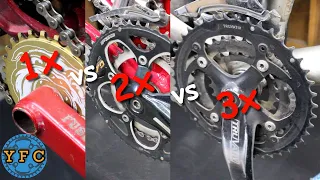 1x vs 2x vs 3x Bicycle Cranksets