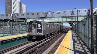 NYC Subway HD 60fps: R143 & R160A L Trains & R62 3 Trains @ Livonia Avenue (4/23/17)