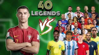 Ronaldo 🆚 40 Legends (Pele, Maradona, Neymar, Haaland..)💥 Best Legends😲