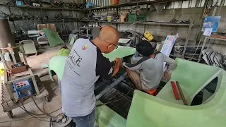 Progres Replika Porsche 356, pasang body fibreglass ke chassis vw. (03.06.2022)