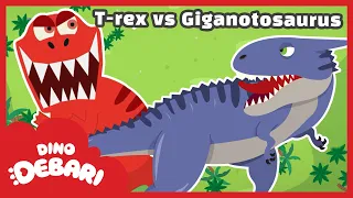 🎵 Giganotosaurus! The giant lizard from the south! | T-rex VS Giganotosaurus | DebariTV