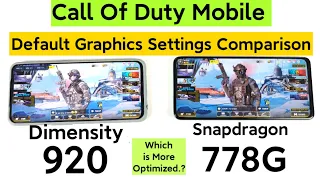 Realme GT ME vs Xiaomi 11i Call of Duty Default Graphics Comparison Dimensity 920 vs Snapdragon778G