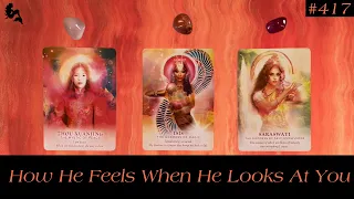 How He Feels When He Looks At You 😍🥵❤️‍🔥 ~ Timeless Pick a Card Tarot Reading