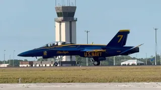 Blue Angel 7 Arrival at Orlando Sanford International Airport for the 2024 Orlando Air Show