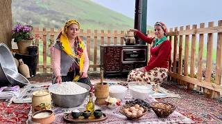 Baking Stuffed Fatir Bread in Tandoor for Eid al-Fitr in Village