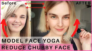 Reduce Chubby Face | Face Exercises | Model Face Yoga with Anna (quick)