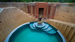 Living Off The Grid, Girl Build The Most Beautiful Underground House Basement with Swimming Pool