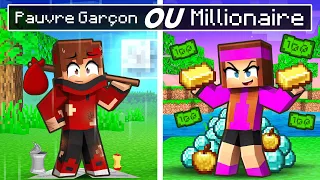 Garçon PAUVRE ou RICHE Fille Millionnaire sur Minecraft !