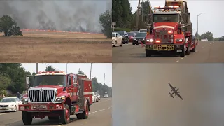 CAL FIRE & Fire Bulldozer Responding to a Huge 600+ Acres Wildfire!