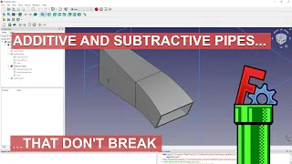 Additive and subtractive pipes in FreeCAD? No (topological) problem!