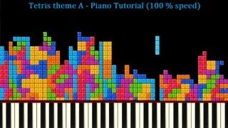 Tetris theme A - Piano Tutorial (100 % speed)