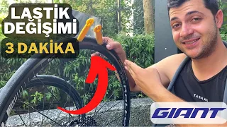 BİSİKLET LASTİK DEĞİŞİMİ NASIL YAPILIR ?  SADECE 3 DAKİKA ! (YOL BİSİKLETİ LASTİĞİ, LASTİK DEĞİŞİMİ)