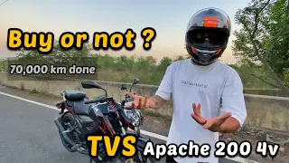 Buy or not ? ❤️ TVS Apache 200 4v BS6 Best Ownership Review 70,000 Km Done