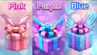 Choose your Gift😍🤮😂 #pink #purple #blue #chooseyourgift #3giftbox #pickone #3giftboxchallenge